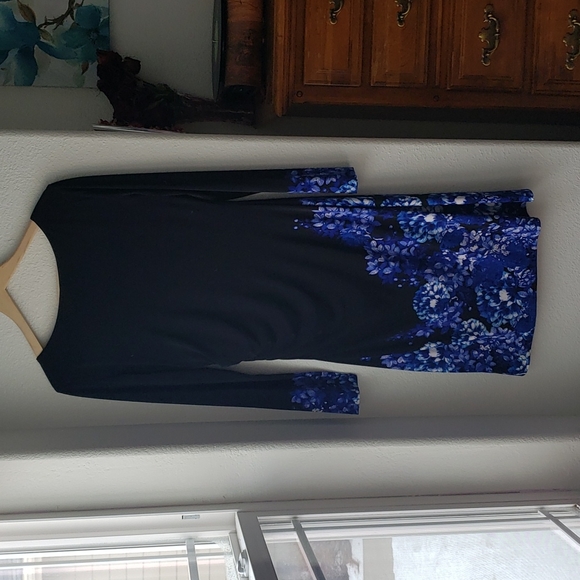Ralph Lauren Floral Black and Blue Dress - Picture 2 of 5